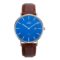 שעון קלאסי דקיק עם תאריכון לוח כחול