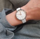 שעון יד לבן לאישה עם ספיר קריסטל